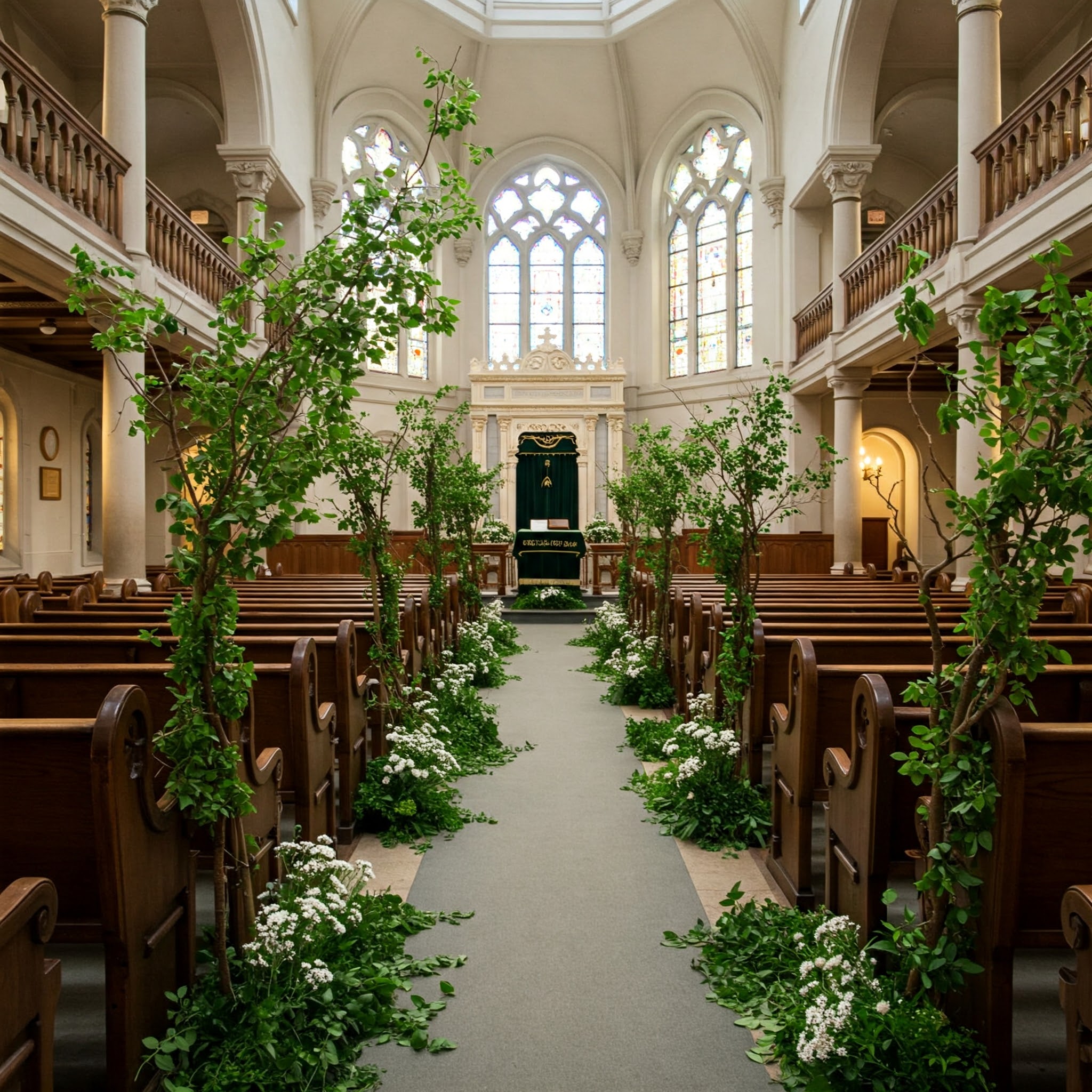 שטיחת עשבים וענפי אילן בשבועות